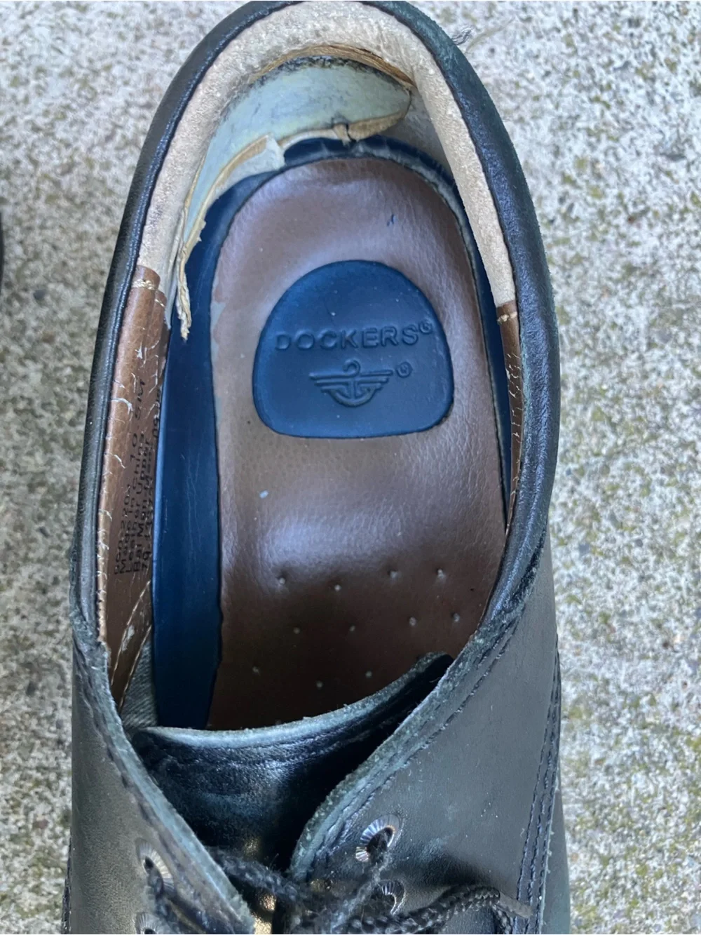 Dockers Black Leather Lace-Up Oxfords for Men